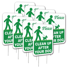 "Clean Up After Your Dog" Yard Sign | Corrugated Sign | With 6"W x 12"H Metal H-Stake
