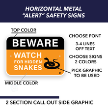 Custom metal Alert-Safety sign. 12" x 18".