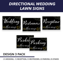 Wedding Wayfinding Yard Signs | 24"W x 18"H, Double Sided, UV Printed | Choose  Signs Only or Sign with 6"W x 24"H Metal H-Stakes