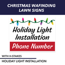 Holiday Lights, Christmas Trees  Pre Designed Yard Signs | 24"W x 18"H, Double Sided, UV Printed | Choose Quantity | Comes with 6"W x 24"H Metal H-Stakes (Copy)