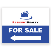 Resident Realty "FOR SALE" Metal Panel | 24"W x 18"H Aluminum (Panel Only) | Double Sided, Direct Print | [For A Frame of Your Choice]