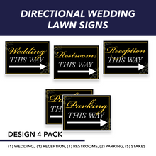 Wedding Wayfinding Yard Signs | 24"W x 18"H, Double Sided, UV Printed | Choose  Signs Only or Sign with 6"W x 24"H Metal H-Stakes