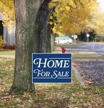 "Home For Sale" Pre Designed Yard Signs | 24"W x 18"H, Double Sided, UV Printed | Choose Quantity | Comes with 6"W x 24"H Metal H-Stakes