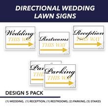 Wedding Wayfinding Yard Signs | 24"W x 18"H, Double Sided, UV Printed | Choose  Signs Only or Sign with 6"W x 24"H Metal H-Stakes