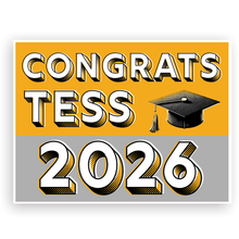 Pop Art Custom Grad Lawn Signs | Choose color |Year will updated to match current purchase year.