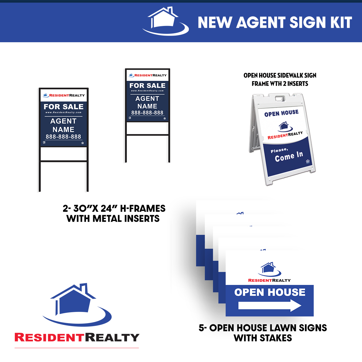 Resident Realty New Agent Sign Kit