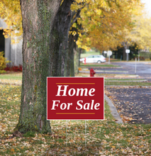 "Home For Sale" Pre Designed Yard Signs | 24"W x 18"H, Double Sided, UV Printed | Choose Quantity | Comes with 6"W x 24"H Metal H-Stakes
