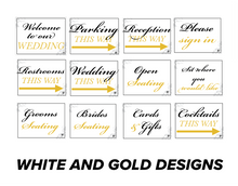 Mix and Match Wedding Wayfinding Yard Signs | 24"W x 18"H, Double Sided, UV Printed | Choose Signs Only or Sign with 6"W x 24"H Metal H-Stakes